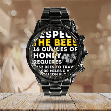 Discover Respect The Bees Bee Lover Beekeeping Beekeeper T Calendar Steel Band Watch