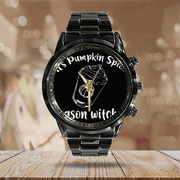 Discover Pumpkin Spice Thanksgiving Calendar Steel Band Watch