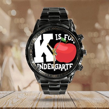 Discover K Is For Kindergarten Teacher Back To School Calendar Steel Band Watch