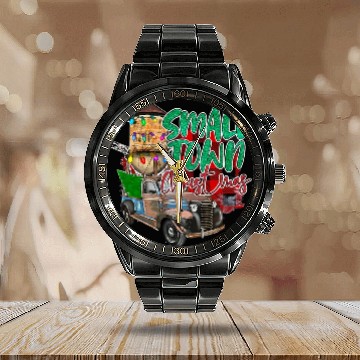 Discover Country Farmer Life Small Town Christmas Red Calendar Steel Band Watch