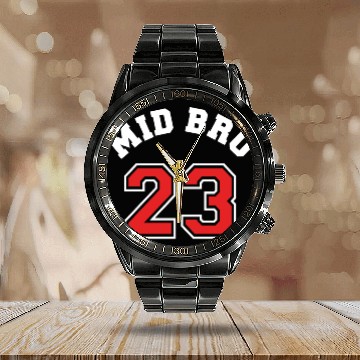 Discover Mid Bro 2023 - Middle Brother Baby Birth Boy Calendar Steel Band Watch