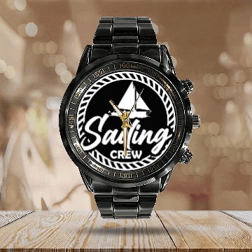 Discover Sailing Crew Calendar Steel Band Watch