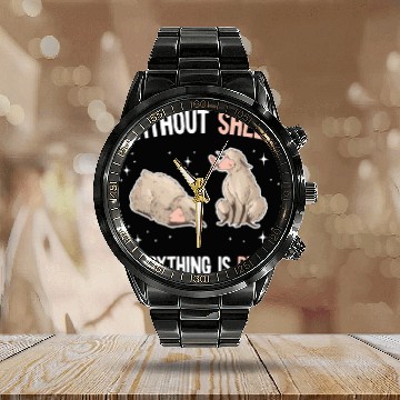 Discover Cute Lamb Saying - Farmer & Sheep Calendar Steel Band Watch