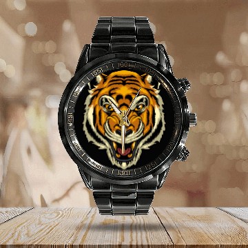 Discover Tiger Head Calendar Steel Band Watch