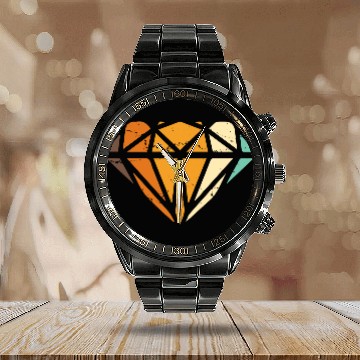 Discover Vintage Diamond Gemstone Jewelry Jeweler Coral Calendar Steel Band Watch