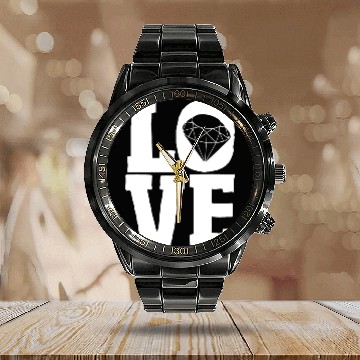 Discover Jewelry Love Diamond Stone Jewellery Gemstone Calendar Steel Band Watch
