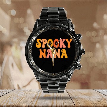 Discover Cute Spooky Nana Halloween Grandma Calendar Steel Band Watch