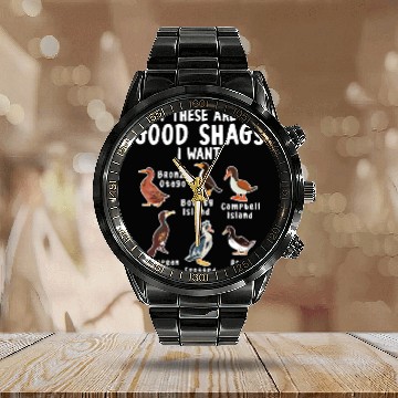 Discover Funny Good Shags Goose Farm Animal Goose Calendar Steel Band Watch