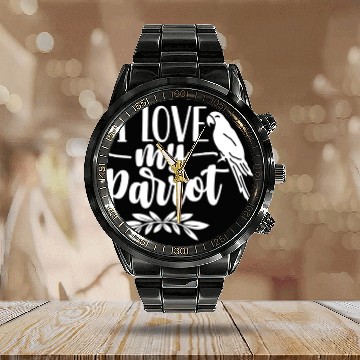 Discover I Love My Parrot Cute Animal Parrots Pet Calendar Steel Band Watch
