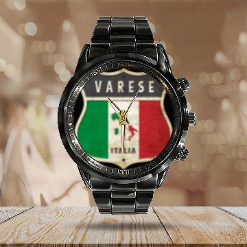 Discover Varese Italy coat of arms flags design Calendar Steel Band Watch