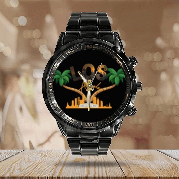 Discover Los Angeles Calendar Steel Band Watch