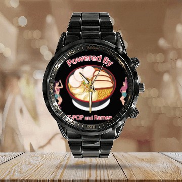 Discover powered by k pop and ramen Calendar Steel Band Watch