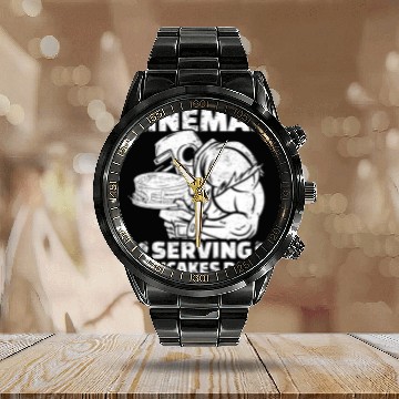 Discover Lineman Serving Pancakes Daily Football Gift Calendar Steel Band Watch