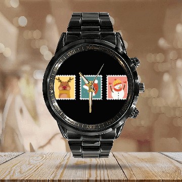 Discover Christmas Stamp Postal Worker Gift Calendar Steel Band Watch