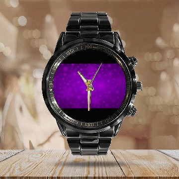 Discover Beautiful Purple Snowflakes Pattern Calendar Steel Band Watch