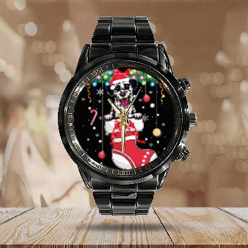 Discover Dalmatian Dog Lover Christmas - Dog Christmas Stoc Calendar Steel Band Watch