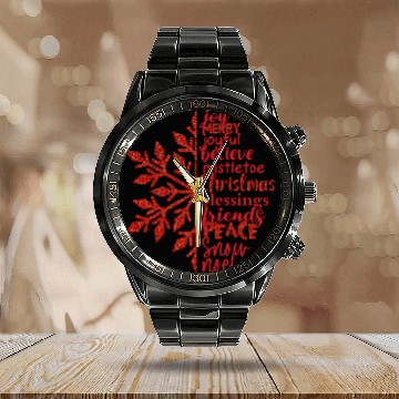 Discover Christmas-Joy Calendar Steel Band Watch