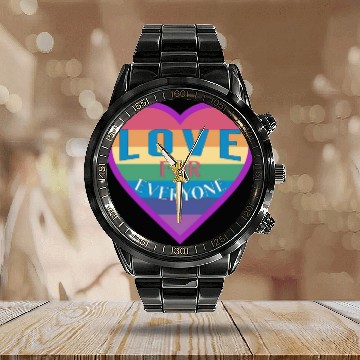Discover Heart rainbow unisex love for everyone Calendar Steel Band Watch