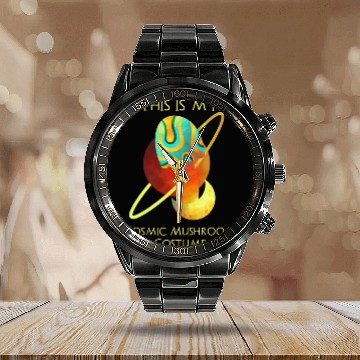 Discover Halloween Costume Psychedelic Mushroom Calendar Steel Band Watch