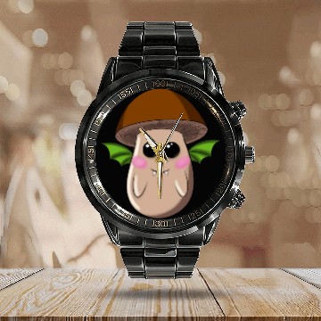 Discover Bat Mushroom 'brown' Calendar Steel Band Watch