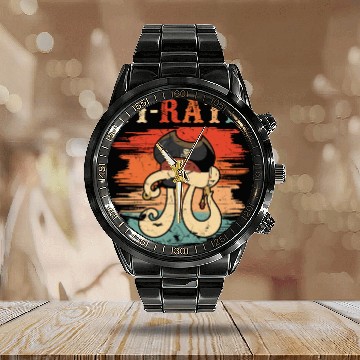 Discover Pirate Pi Symbol 3.14 Math Lover Calendar Steel Band Watch
