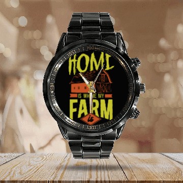 Discover Farming Farmer Vintage Home Is Calendar Steel Band Watch