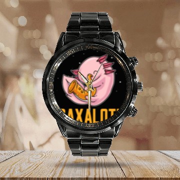 Discover Axolotl Saxophone Saxalotl Saxophonist Calendar Steel Band Watch