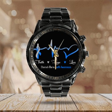 Discover Faith Hope Love Charcot Marie Tooth Awareness Calendar Steel Band Watch