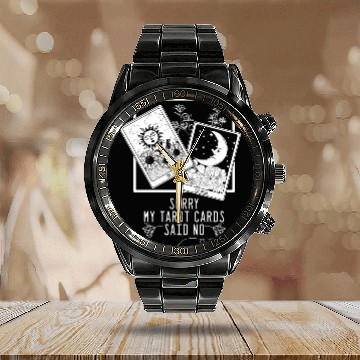 Discover Gothic Moon Sun Tarot Card Said No Halloween Calendar Steel Band Watch