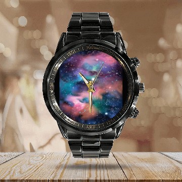 Discover Space astronaut science planets astronomy design Calendar Steel Band Watch