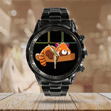 Discover I Nap Red Panda Calendar Steel Band Watch