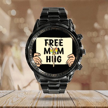 Discover Free Mom Hugs LGBTQ Mother's Support Calendar Steel Band Watch