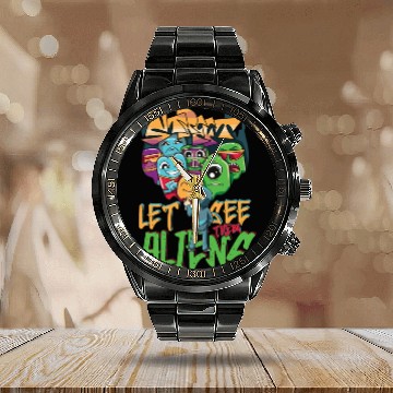 Discover Let See Them Aliens Graffiti Spray Street Art Calendar Steel Band Watch