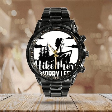 Discover Mountaineering Hiking Hiking Vacation Hiker Calendar Steel Band Watch