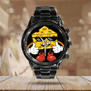 Discover thug life cheese Calendar Steel Band Watch