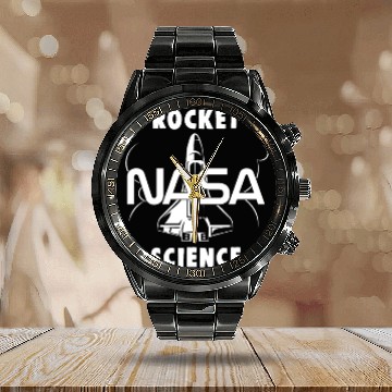 Discover NASA Rocket Science RocketShip Calendar Steel Band Watch