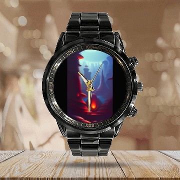 Discover Alien planet landscape Calendar Steel Band Watch