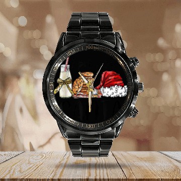 Discover Naughty I Put Out For Santa Christmas Funny Calendar Steel Band Watch