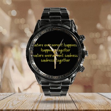 Discover nature environment happiness Calendar Steel Band Watch