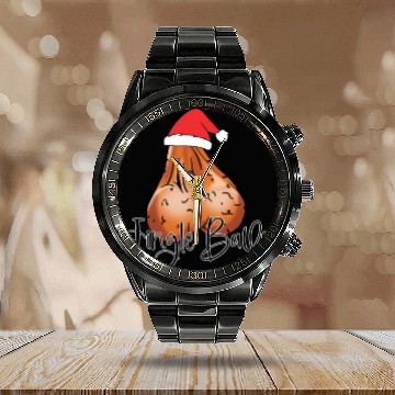 Discover Jingle Balls Tinsel Tits Funny Christmas Matching Calendar Steel Band Watch