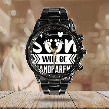 Discover We Will Soon Become Grandparents, Be Grandparents Calendar Steel Band Watch
