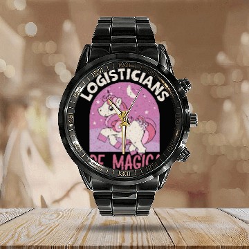 Discover Logistician Are Magical Logistics Unicorn Lover Calendar Steel Band Watch