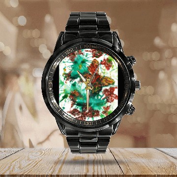 Discover Butterfly abstract - Calendar Steel Band Watch