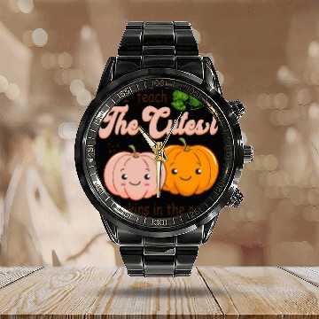 Discover I Teach The Cutest Pumkins Kindergarten Teacher Calendar Steel Band Watch