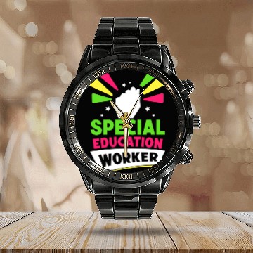 Discover Special Education Worker Sped Awareness Teacher Calendar Steel Band Watch