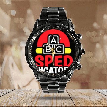 Discover Speducator Sped Special Education Teacher Cute Calendar Steel Band Watch