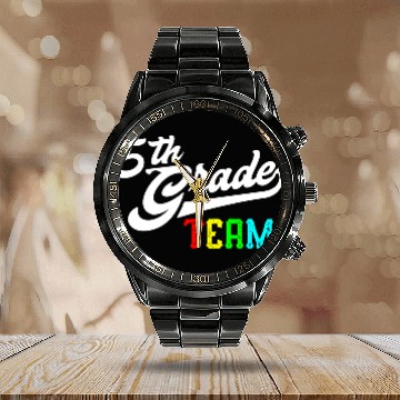 Discover 5Th Grade Team Baseball Style Teacher Team Calendar Steel Band Watch