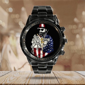 Discover Farming Farmer American Flag Us Calendar Steel Band Watch