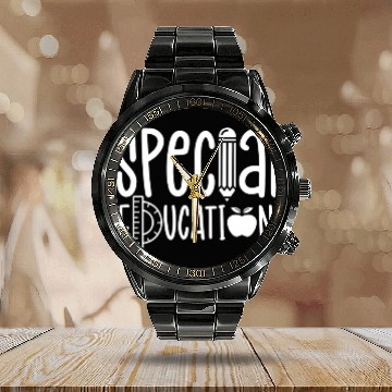 Discover Special Education Cute Awareness Sped Teacher Calendar Steel Band Watch