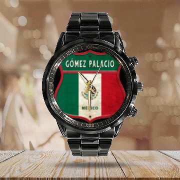 Discover Gomez Palacio Mexico coat of arms design Calendar Steel Band Watch
